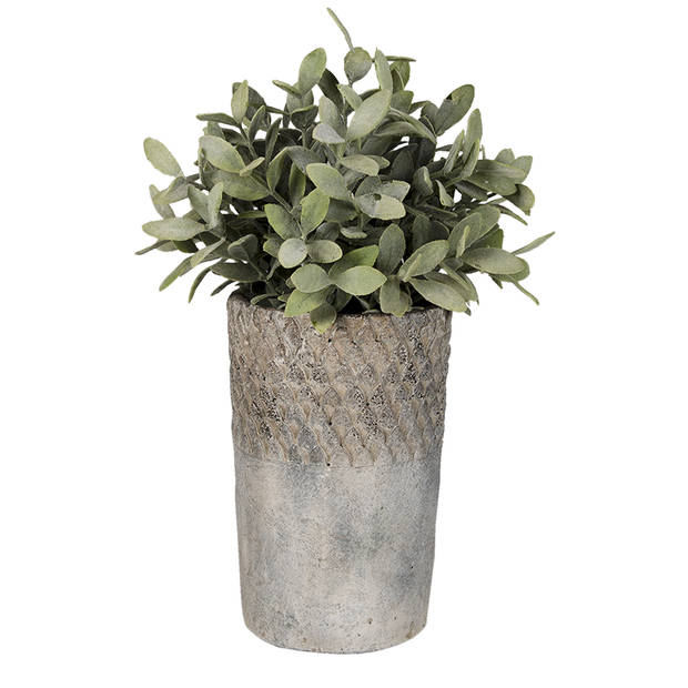 Clayre & Eef Grijze Bloempot Ø 12*19 cm 6TE0365S