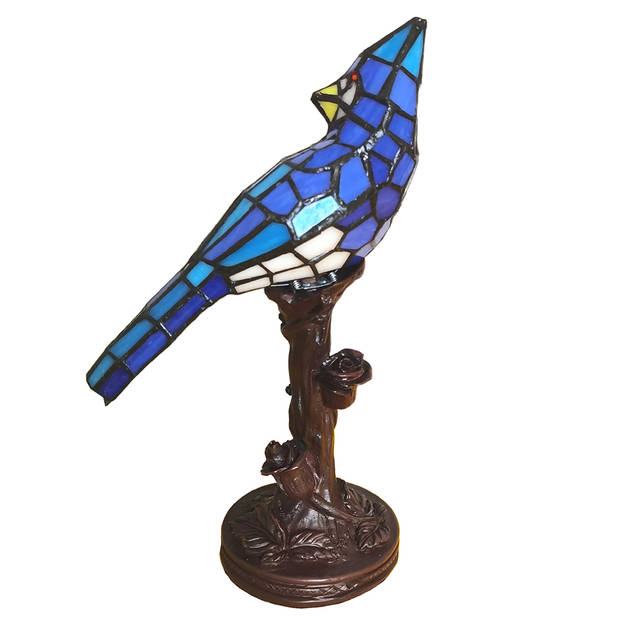 Clayre & Eef Tafellamp Tiffany 15*12*33 cm E14/max 1*25W 5LL-6102BL