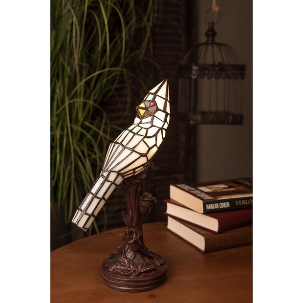 Clayre & Eef Natuurlijke Tafellamp Tiffany 15*12*33 cm E14/max 1*25W 5LL-6102N