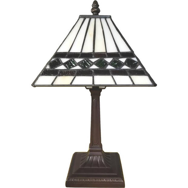Clayre & Eef Beige Tafellamp Tiffany 20*20*34 cm E14/max 1*25W 5LL-6107