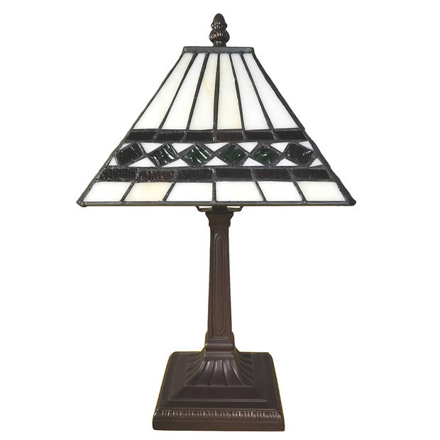 Clayre & Eef Beige Tafellamp Tiffany 20*20*34 cm E14/max 1*25W 5LL-6107
