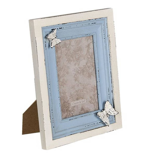 Clayre & Eef Blauwe Fotolijst 18*3*23 cm / 10*15 cm 2F0885