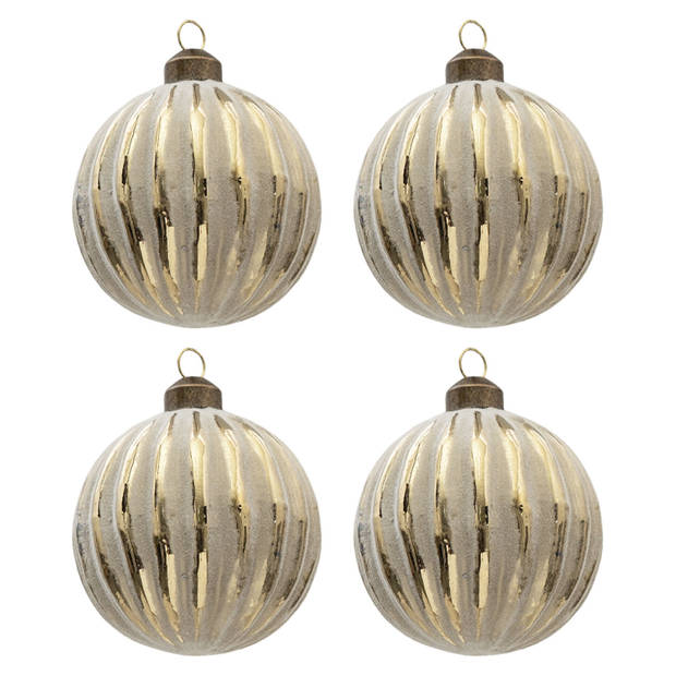 Clayre & Eef Goude Doos kerstballen Ø 8 cm (set 4) 6GL3297