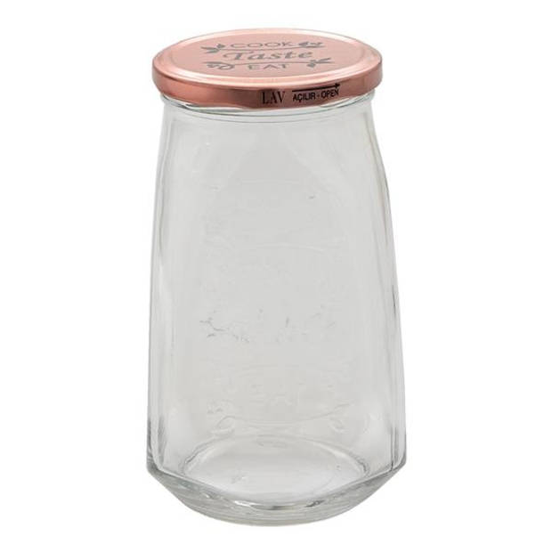 Clayre & Eef Transparente Voorraadpot met deksel Ø 9*17 cm / 1000 ml 6GL3514