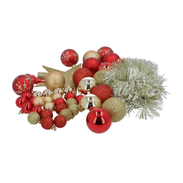 4goodz 44-delige Decoratieve Kerstballen Rood/Goud - binnen en buiten