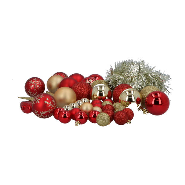 4goodz 44-delige Decoratieve Kerstballen Rood/Goud - binnen en buiten