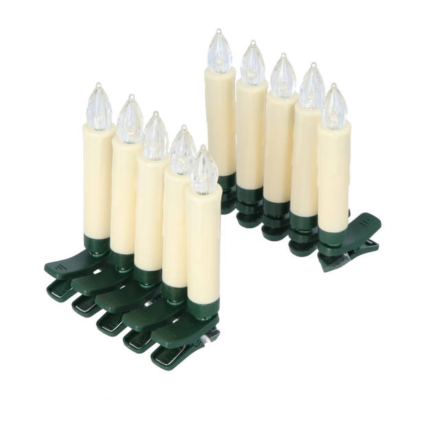 4goodz 10 stuks Draadloze LED Kerstverlichting met Timer - Warm wit