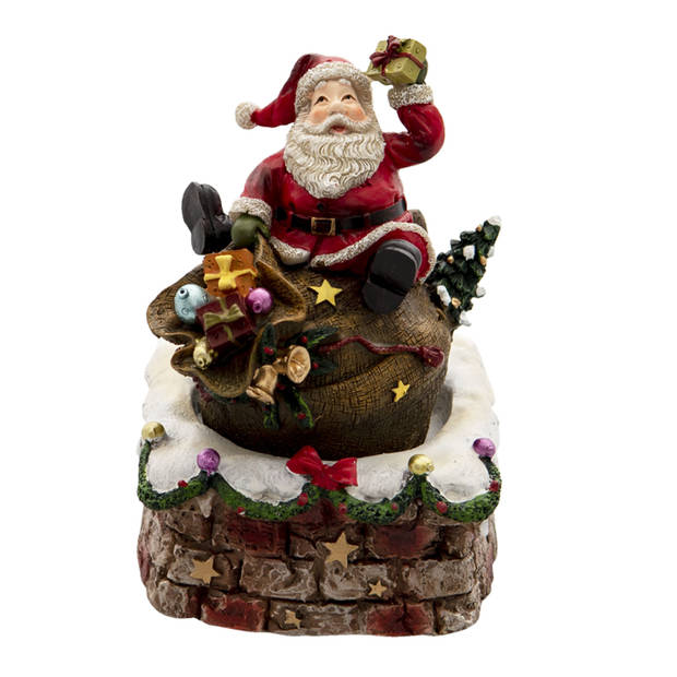 Clayre & Eef Multi Muziekdoos kerstman Ø 10*15 cm 6PR4736