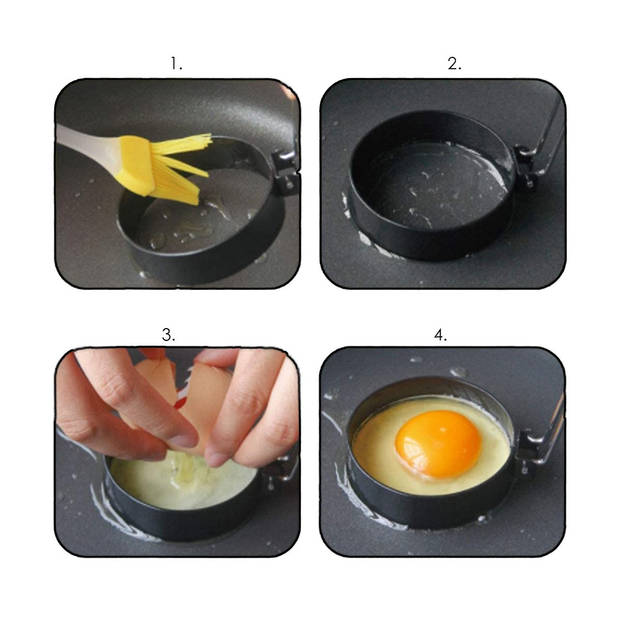 Ei Ringen set 4delig Pancake vorm set Pannenkoekjes maker