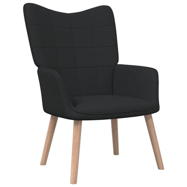 The Living Store Relaxstoel 1 - Fauteuil - 61.5x69x95.5 cm - Zwart