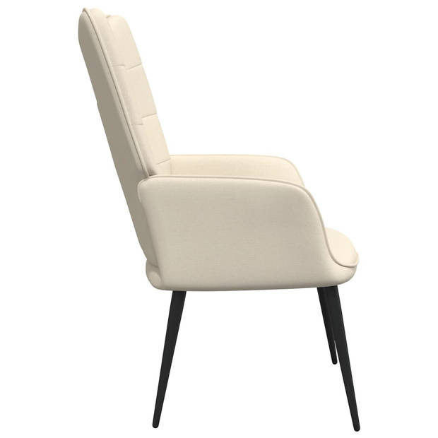 The Living Store Relaxfauteuil - naam - Stoel - 61 x 70 x 96.5 cm - Kleur- crème