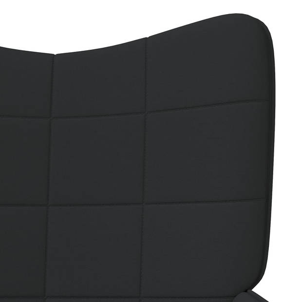 The Living Store Relaxstoel - Chique en elegant - Blokpatroon - Stof en staal - 61 x 70 x 96.5 cm