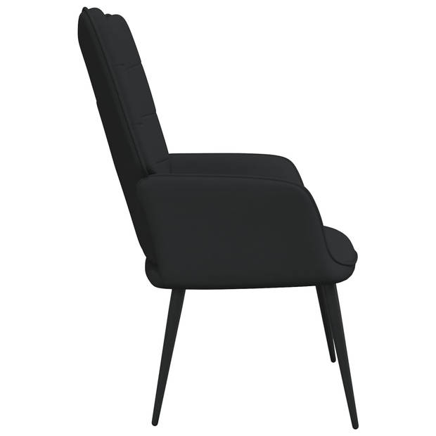 The Living Store Relaxstoel - Chique en elegant - Blokpatroon - Stof en staal - 61 x 70 x 96.5 cm