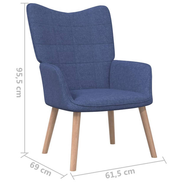 vidaXL Relaxstoel stof blauw