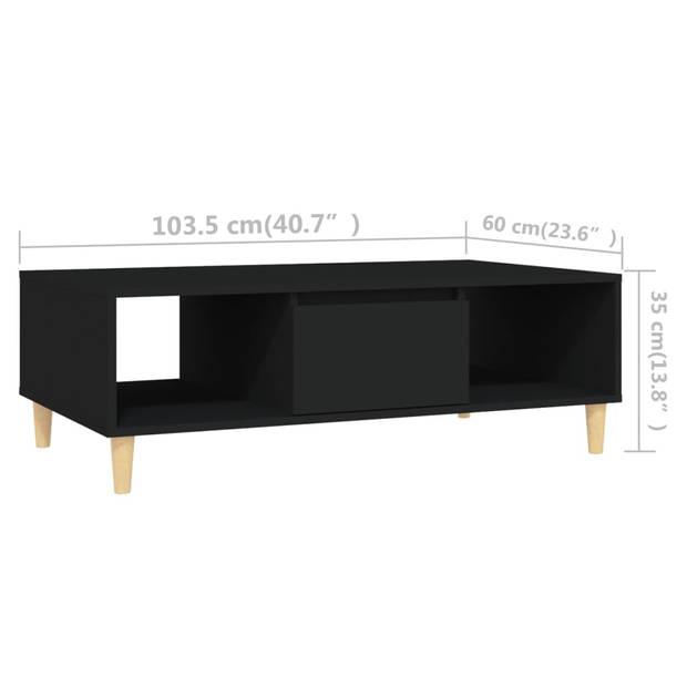 vidaXL Salontafel 103,5x60x35 cm bewerkt hout zwart