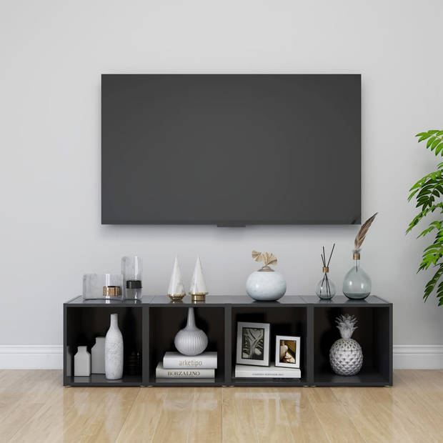 The Living Store tv-meubelset - staand - grijs - 37 x 35 x 37 cm - stabiel en duurzaam