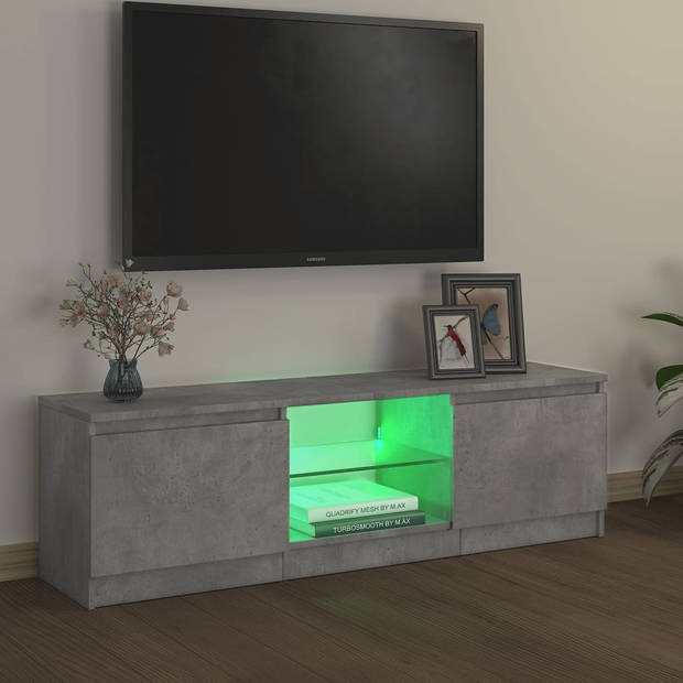 vidaXL Tv-meubel met LED-verlichting 120x30x35,5 cm betongrijs