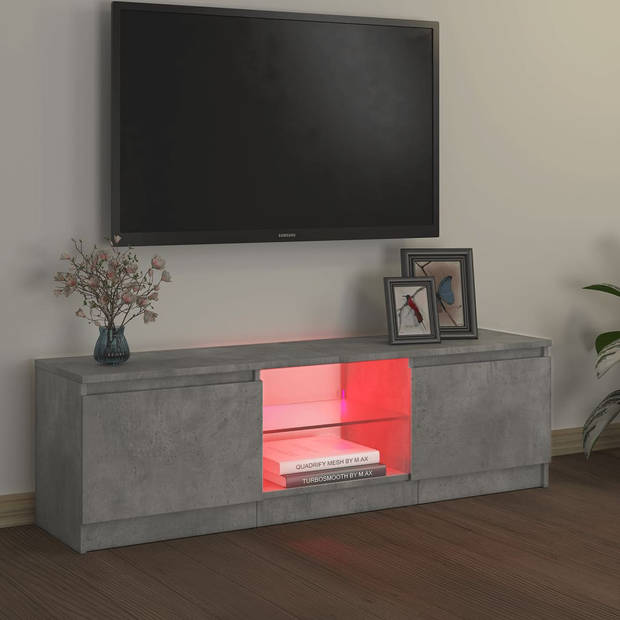 vidaXL Tv-meubel met LED-verlichting 120x30x35,5 cm betongrijs