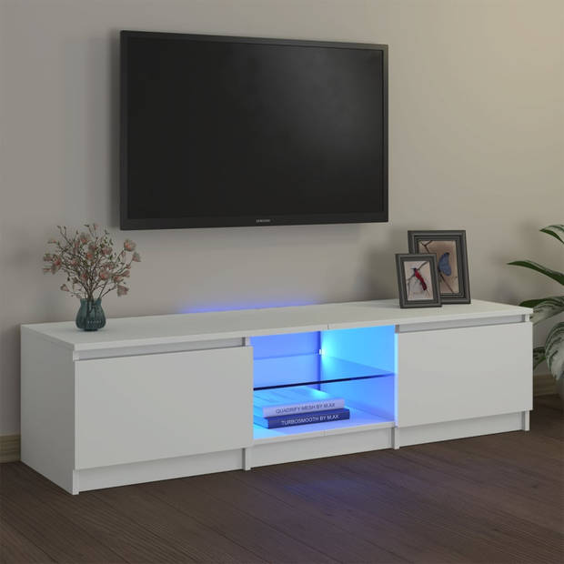 vidaXL Tv-meubel met LED-verlichting 140x40x35,5 cm wit