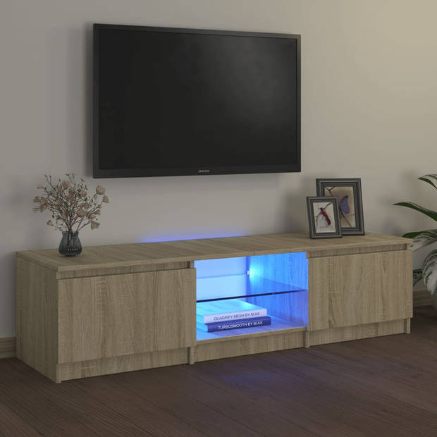 vidaXL Tv-meubel met LED-verlichting 140x40x35,5 cm sonoma eikenkleur