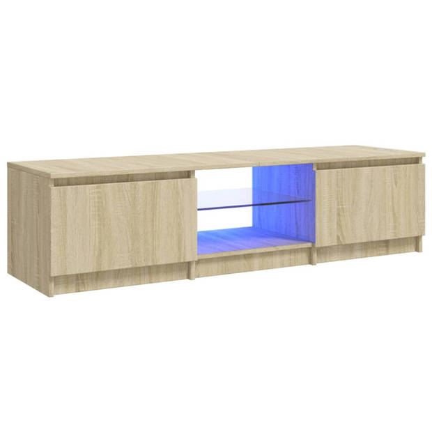 vidaXL Tv-meubel met LED-verlichting 140x40x35,5 cm sonoma eikenkleur