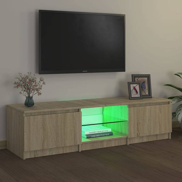 vidaXL Tv-meubel met LED-verlichting 140x40x35,5 cm sonoma eikenkleur