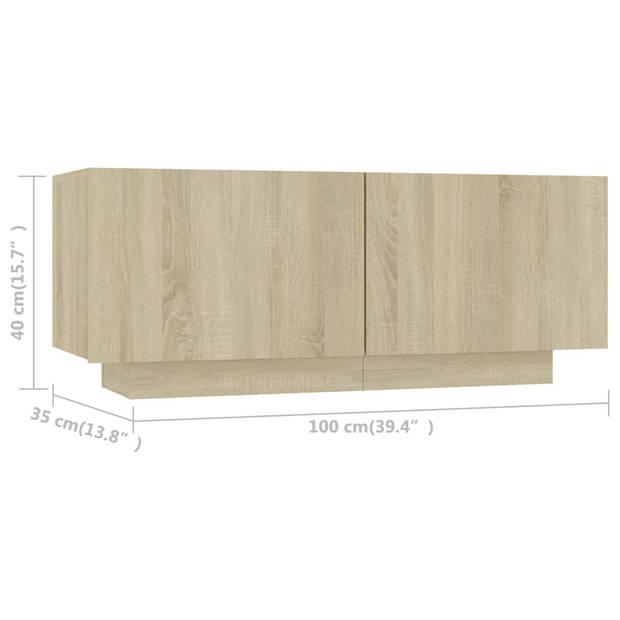 vidaXL Tv-meubel 100x35x40 cm spaanplaat sonoma eikenkleurig