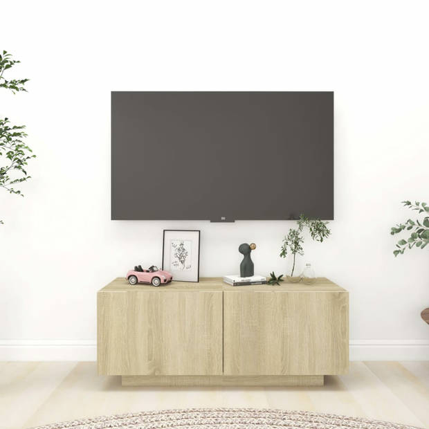 vidaXL Tv-meubel 100x35x40 cm bewerkt hout sonoma eikenkleurig