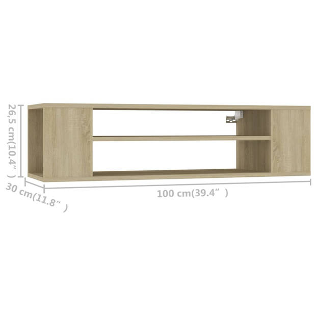 vidaXL Tv-hangmeubel 100x30x26,5 cm bewerkt hout sonoma eikenkleurig