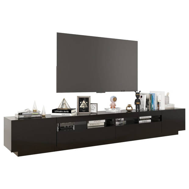 vidaXL Tv-meubel met LED-verlichting 260x35x40 cm zwart