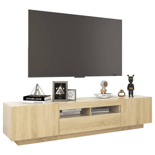 vidaXL Tv-meubel met LED-verlichting 180x35x40 cm sonoma eikenkleurig