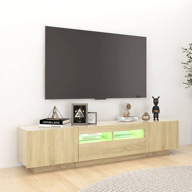 vidaXL Tv-meubel met LED-verlichting 180x35x40 cm sonoma eikenkleurig