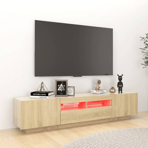 vidaXL Tv-meubel met LED-verlichting 180x35x40 cm sonoma eikenkleurig