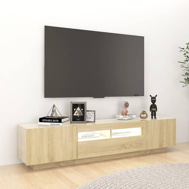 vidaXL Tv-meubel met LED-verlichting 180x35x40 cm sonoma eikenkleurig