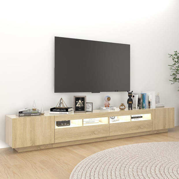 vidaXL Tv-meubel met LED-verlichting 260x35x40 cm sonoma eikenkleurig