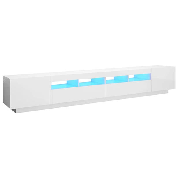 vidaXL Tv-meubel met LED-verlichting 260x35x40 cm hoogglans wit