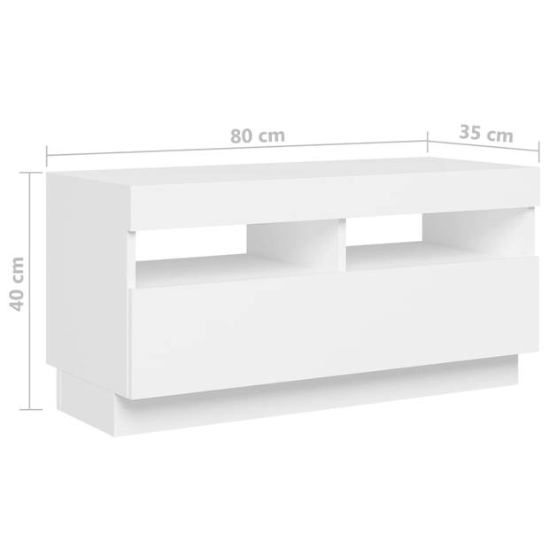 vidaXL Tv-meubel met LED-verlichting 180x35x40 cm wit