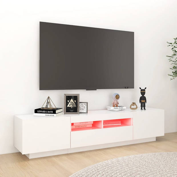 vidaXL Tv-meubel met LED-verlichting 180x35x40 cm wit