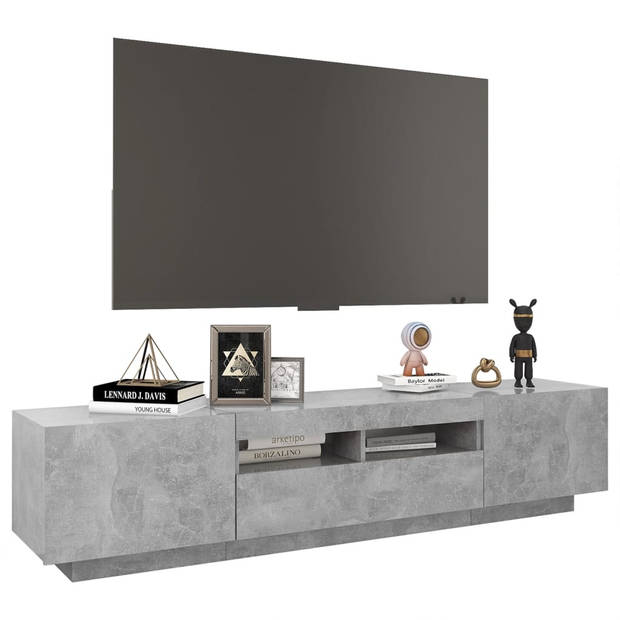 vidaXL Tv-meubel met LED-verlichting 180x35x40 cm betongrijs