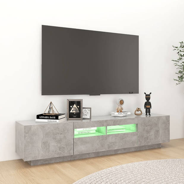 vidaXL Tv-meubel met LED-verlichting 180x35x40 cm betongrijs