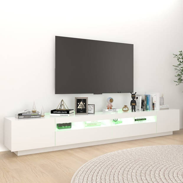 vidaXL Tv-meubel met LED-verlichting 260x35x40 cm wit