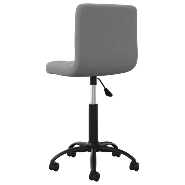 The Living Store Eetkamerstoelen - Donkergrijs fluweel - 40 x 47 x (76-87.5) cm - 360 graden draaibaar