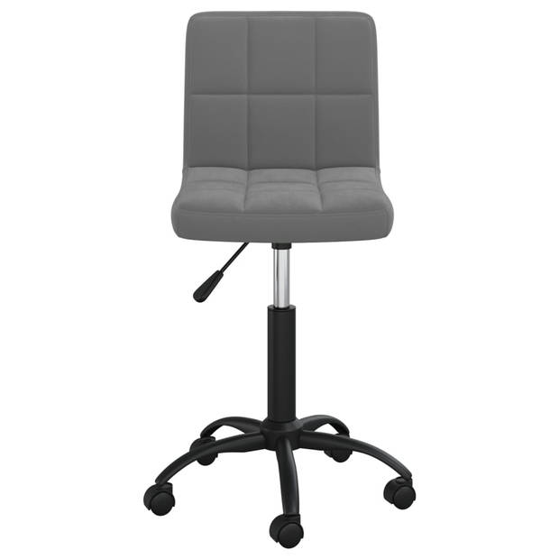 The Living Store Draaibare eetkamerstoelen - donkergrijs - fluweel - 40 x 47 x (76 - 87.5) cm - gasveermechanisme