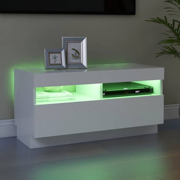 vidaXL Tv-meubel met LED-verlichting 80x35x40 cm wit