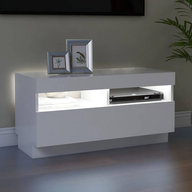vidaXL Tv-meubel met LED-verlichting 80x35x40 cm wit