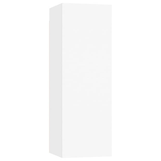 The Living Store Spaanplaat Televisiemeubelset - Hangend - Diverse vakken - Wit - 7x 60x30x30cm + 1x 30.5x30x90cm