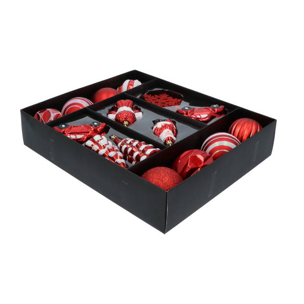 4goodz 20-delige Decoratieve Kerstballenset Rood - binnen/buiten