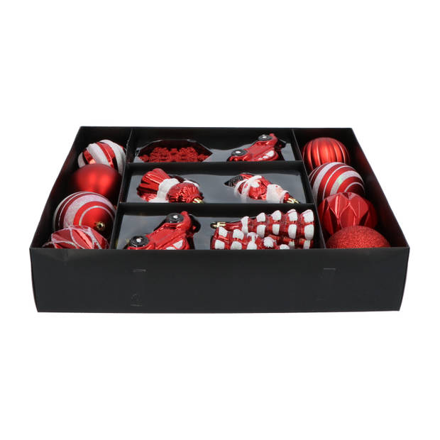 4goodz 20-delige Decoratieve Kerstballenset Rood - binnen/buiten