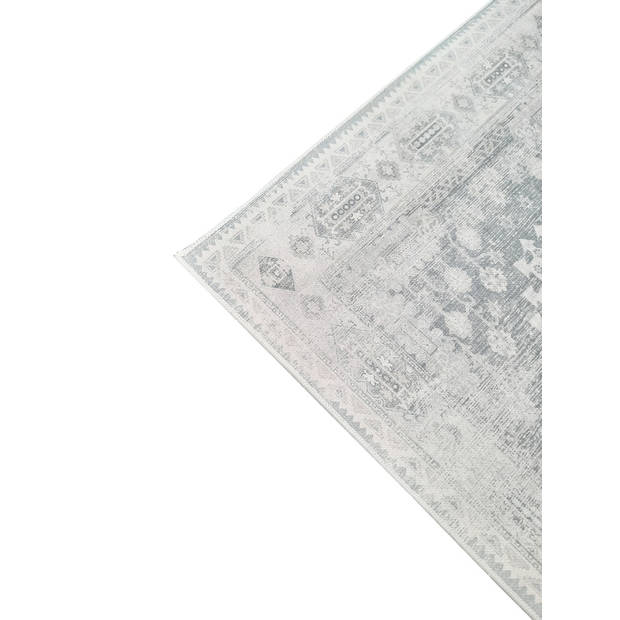 Vloerkleed vintage 200x300cm wit grijs perzisch oosters tapijt