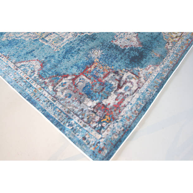 Vloerkleed vintage 160x220cm blauw perzisch oosters tapijt